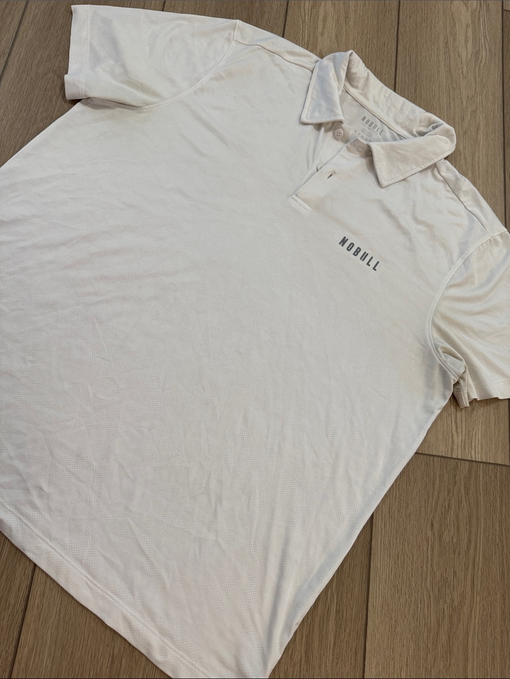 NOBULL Mens Polo Shirt Lightweight Textured Camo White Sz XL Dri Fit Golf